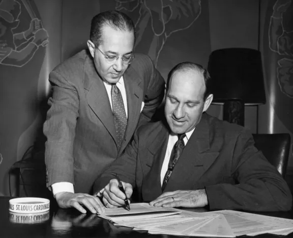 Fred Saigh and Enos Slaughter