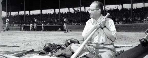 Fred sitting on the dugout steps