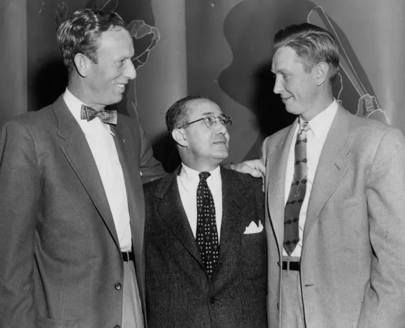 Red Schoendienst, Fred Saigh, and Al Bragle