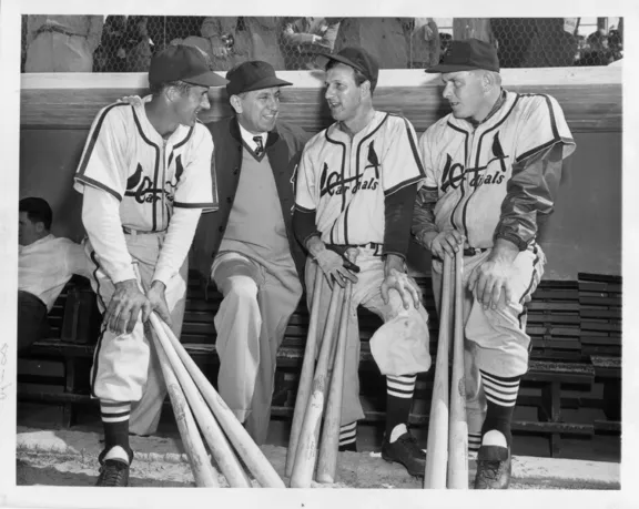Russ Derry, Eddie Dyer, Stan Musial, and Steve Biko