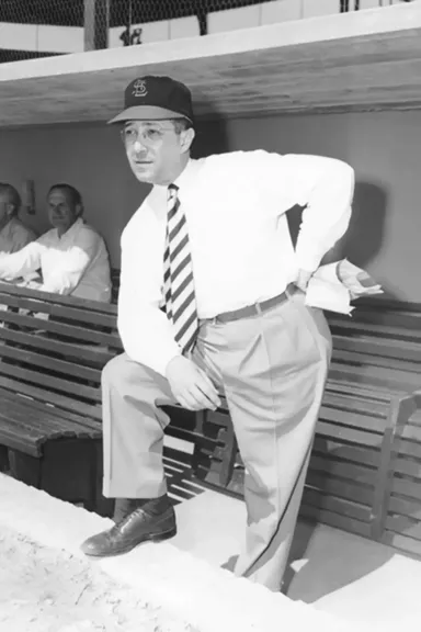 Fred watches the Cardinals at a spring training