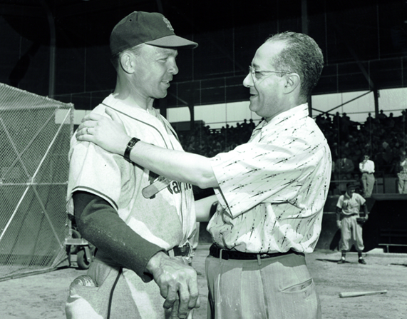 Fred Saigh with Cardinals player